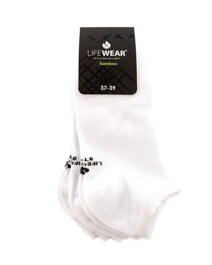 Vit strumpa ankel 3-pack